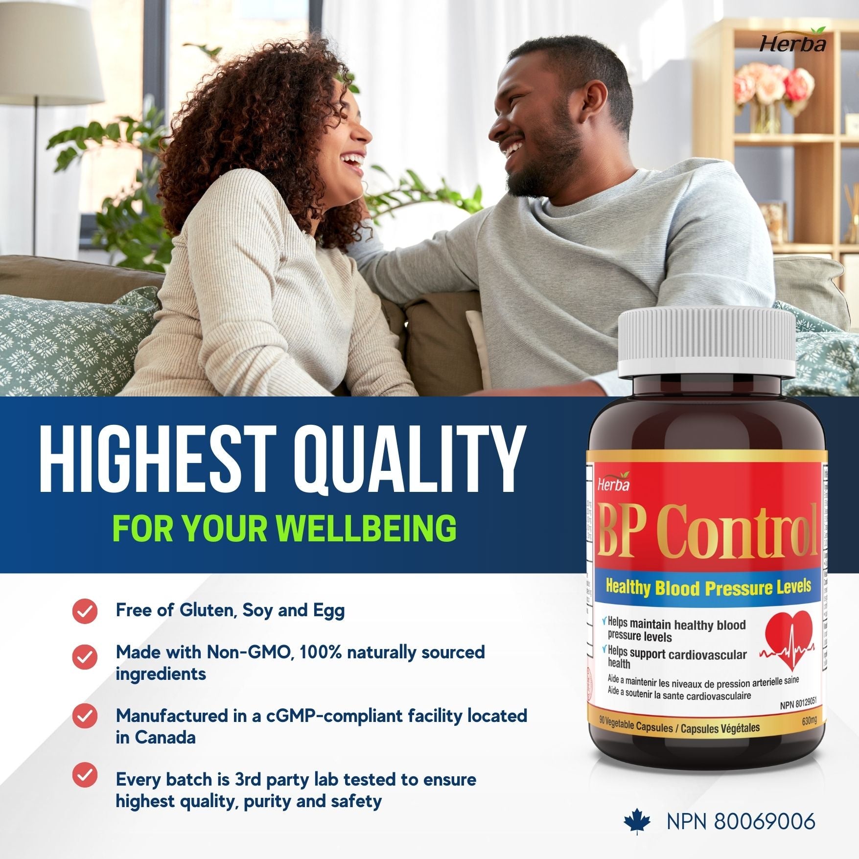 BP Control - 90 Capsules | Blood Pressure Support Supplement