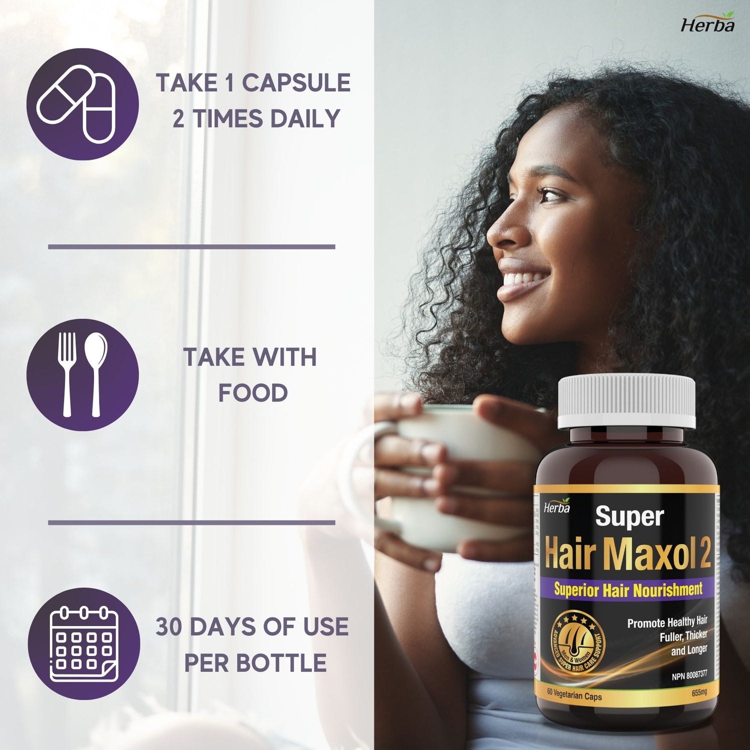 Hair Maxol 2 Hair Growth Vitamins with Biotin for Hair Growth for Men and Women