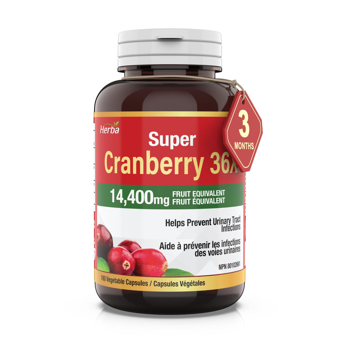 Cranberry Pills for Women and Men – 180 Cranberry Capsules | 28,800mg Per Day | 36:1 Concentration