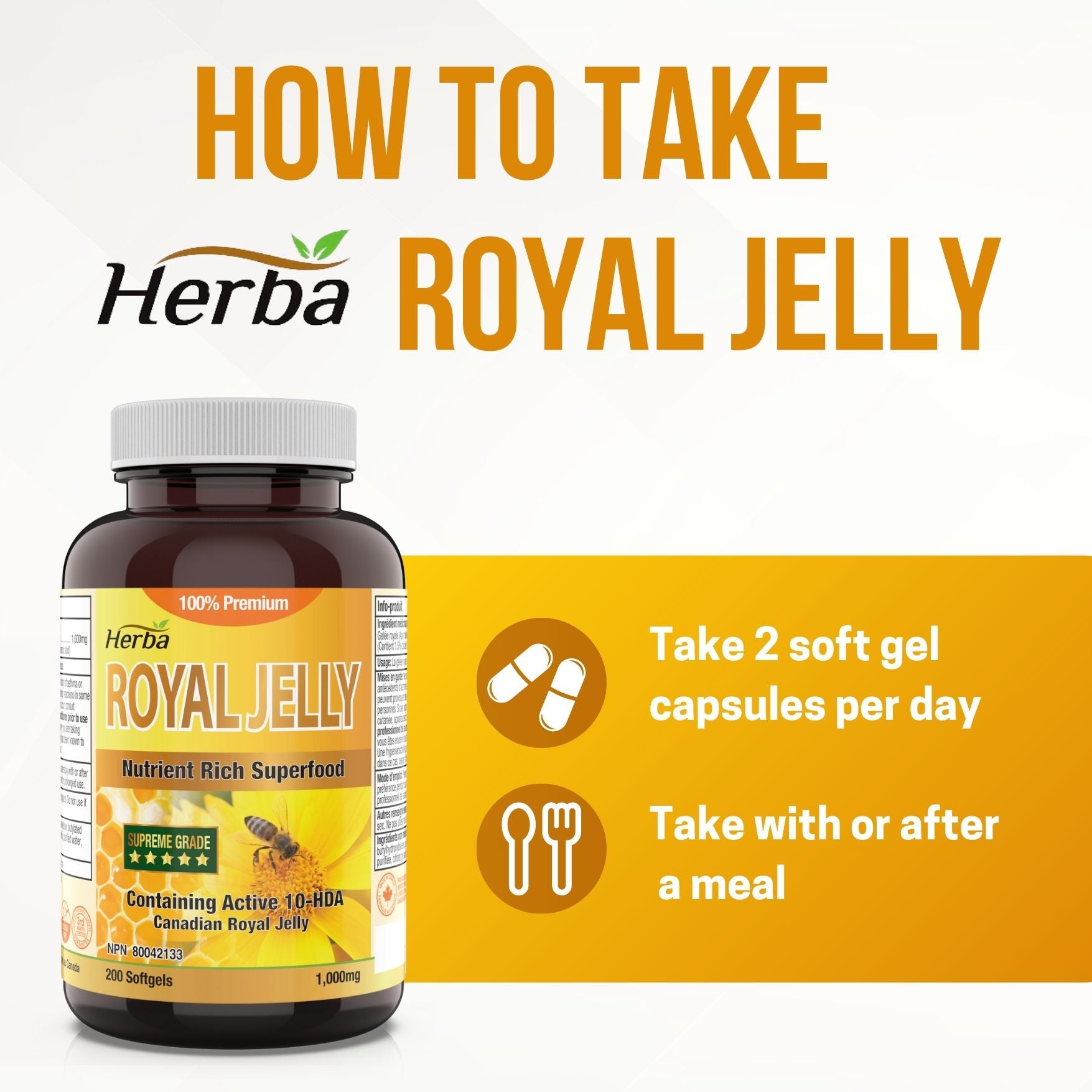 Capsules de gelée royale Herba&