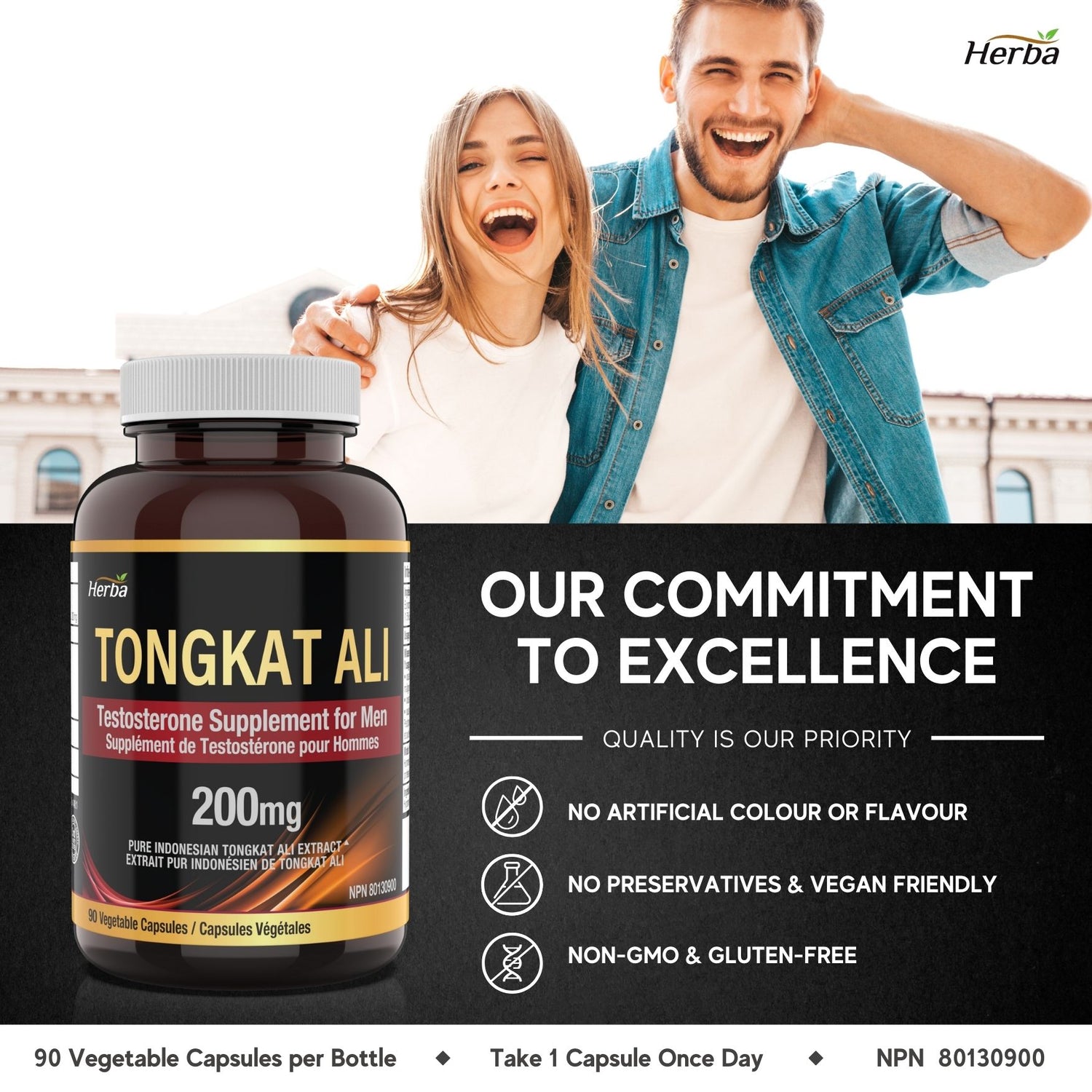 Pure Tongkat Ali Supplement for Men 200mg – 90 Capsules | Indonesian Tongkat-ali  Extract | Made in Canada