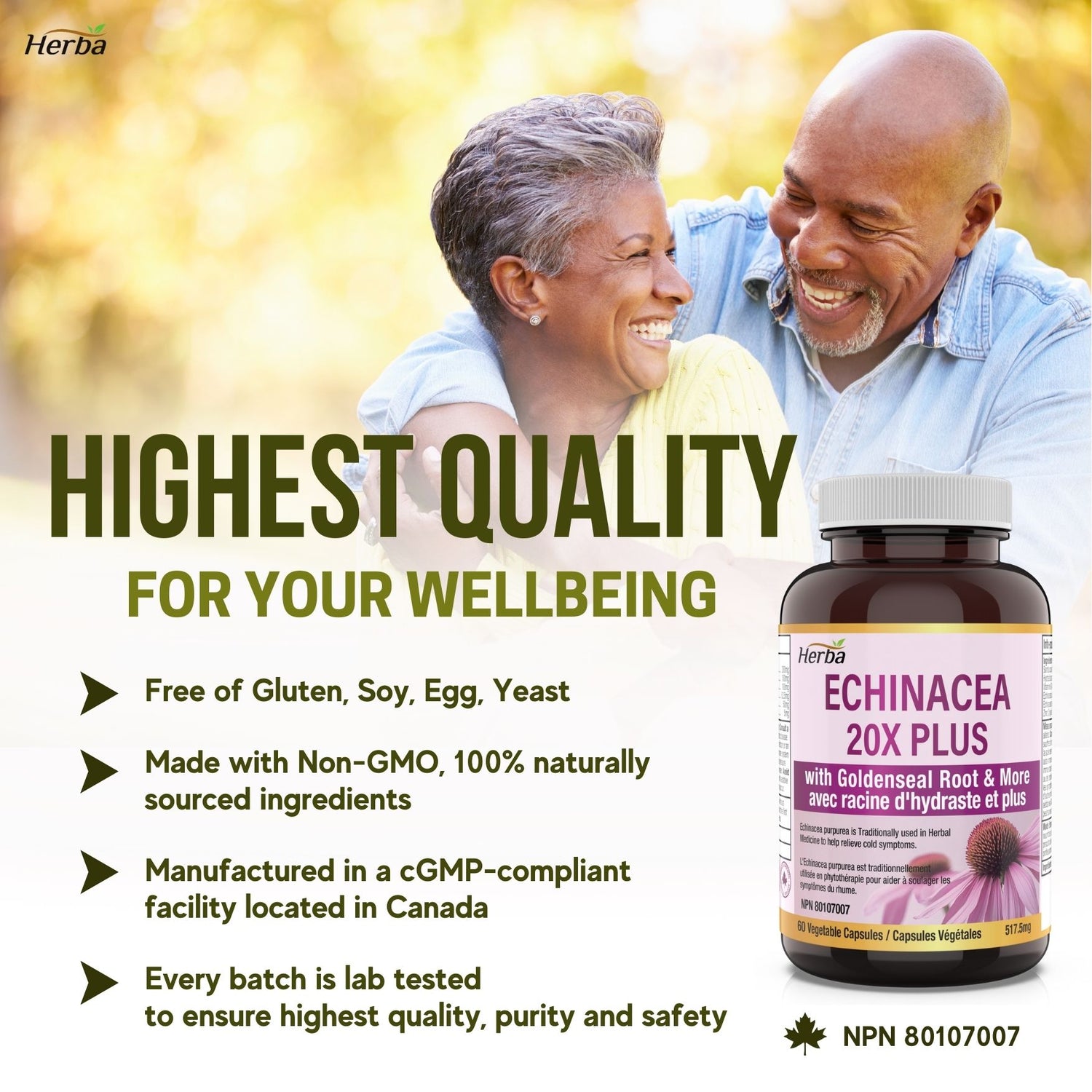 Echinacea Capsules – 60 Vegetable Capsules | 4500mg of Echinacea Per Day