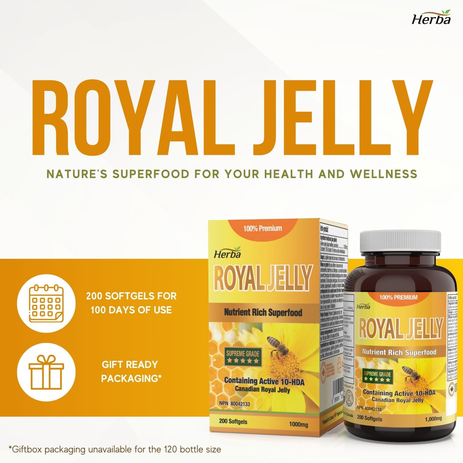 Capsules de gelée royale Herba&