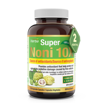 Natural Noni Capsules 10X - 120 Vegan Capsules | 10,000mg Per Day | 10:1 Concentration