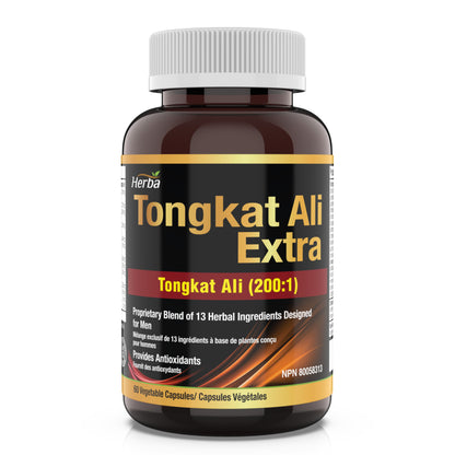 Supplément Tongkat Ali 200:1 - Fabriqué au Canada | 60 Capsules | Mélange exclusif comprenant 10 000 mg d&