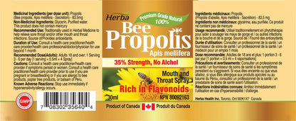 Bee Propolis Spray 30ml - No Alcohol - Herba