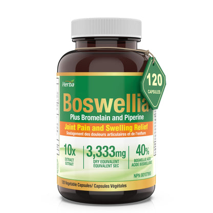 Boswellia Serrata Capsules with Bromelain Supplement - 120 Capsules - Herba