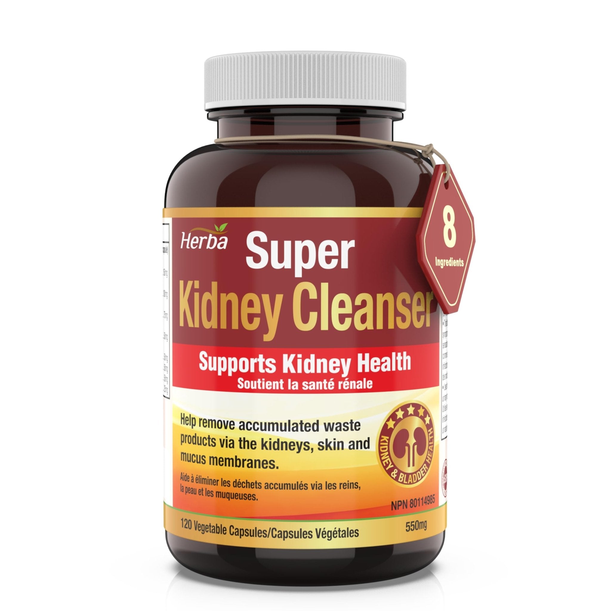 Kidney Cleanse Supplement – 120 Capsules | 8 Natural Ingredients to Detox and Support Kidney and Bladder Health - Herba