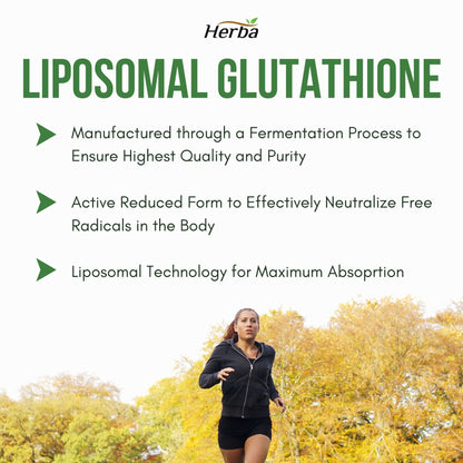 Liposomal Glutathione Supplement - 600mg Per Day | 60 Vegetable Capsules - Herba