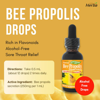 Natural Bee Propolis Liquid, Alcohol - Free, 30mL - Herba