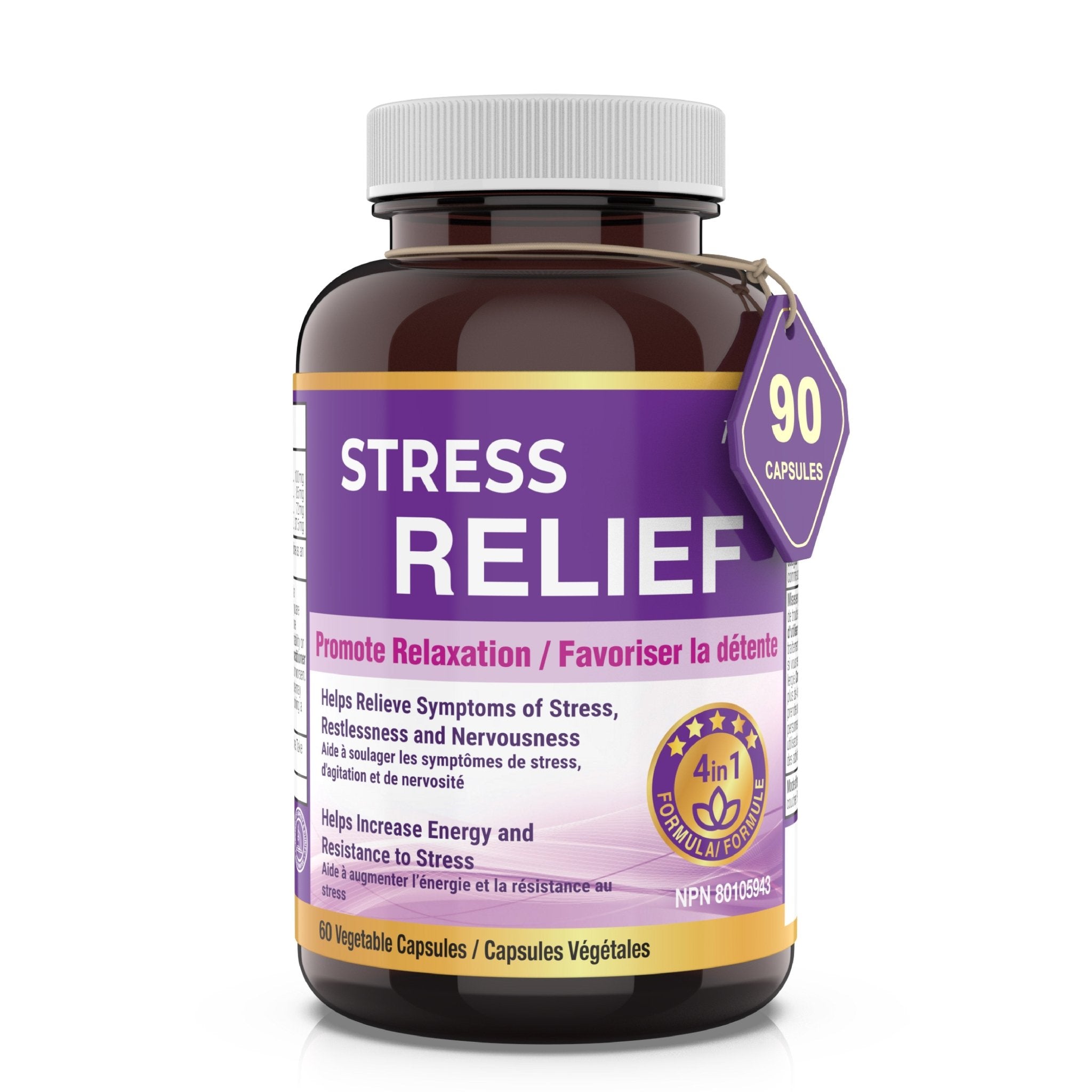 Natural Stress and Sleep Aids for Adult - Melatonin Free - 60 Capsules - Herba