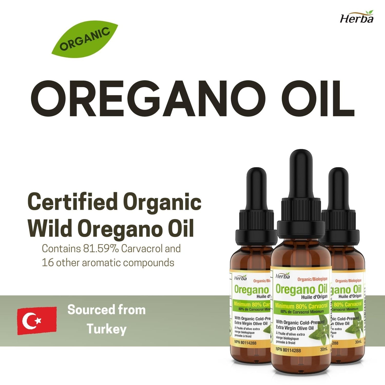 Organic Oregano Oil Drops - 30mL - Herba