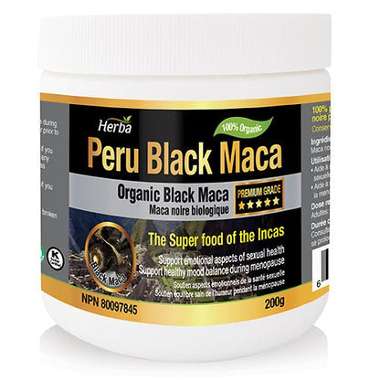 Organic Peru Black Maca Powder - 200g - Herba