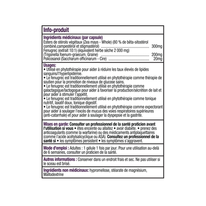 Policosanol 20mg with Fenugreek and Plant Sterol Esters - 120 Vegetable Capsules - Herba