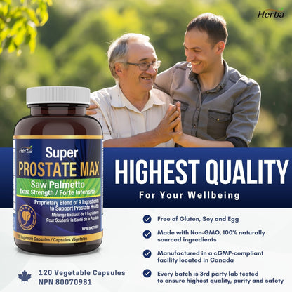 Prostate Max - Prostate Supplement for Men – 120 Capsules | 9 Natural Ingredients - Herba