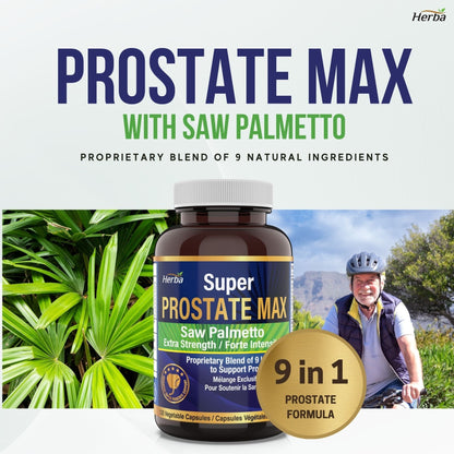 Prostate Max - Prostate Supplement for Men – 120 Capsules | 9 Natural Ingredients - Herba