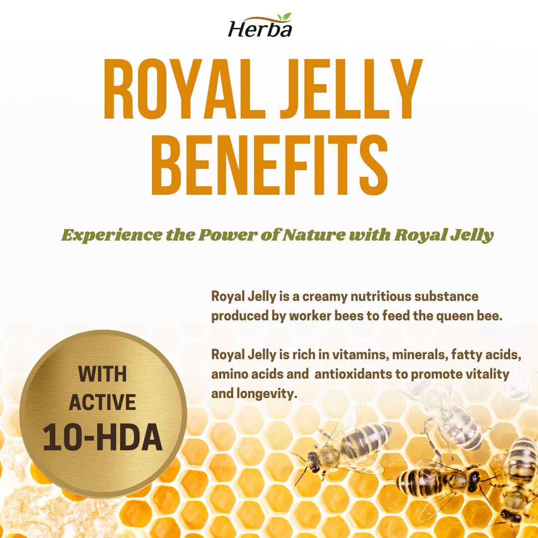 Royal Jelly Capsules 1000mg - 120 Softgels - Herba