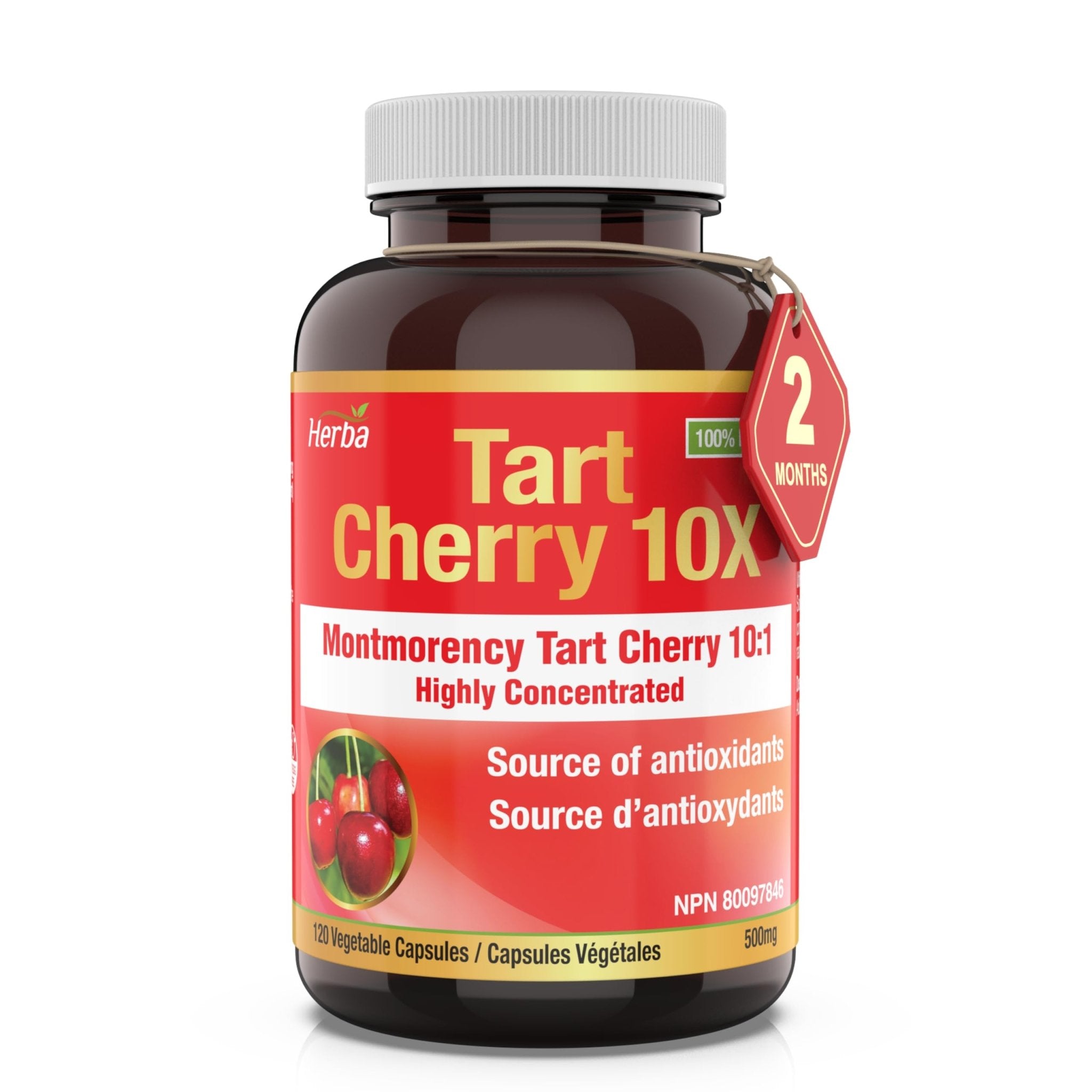 Tart Cherry Extract Capsules – 120 Capsules | 10,000mg Per Day - Herba