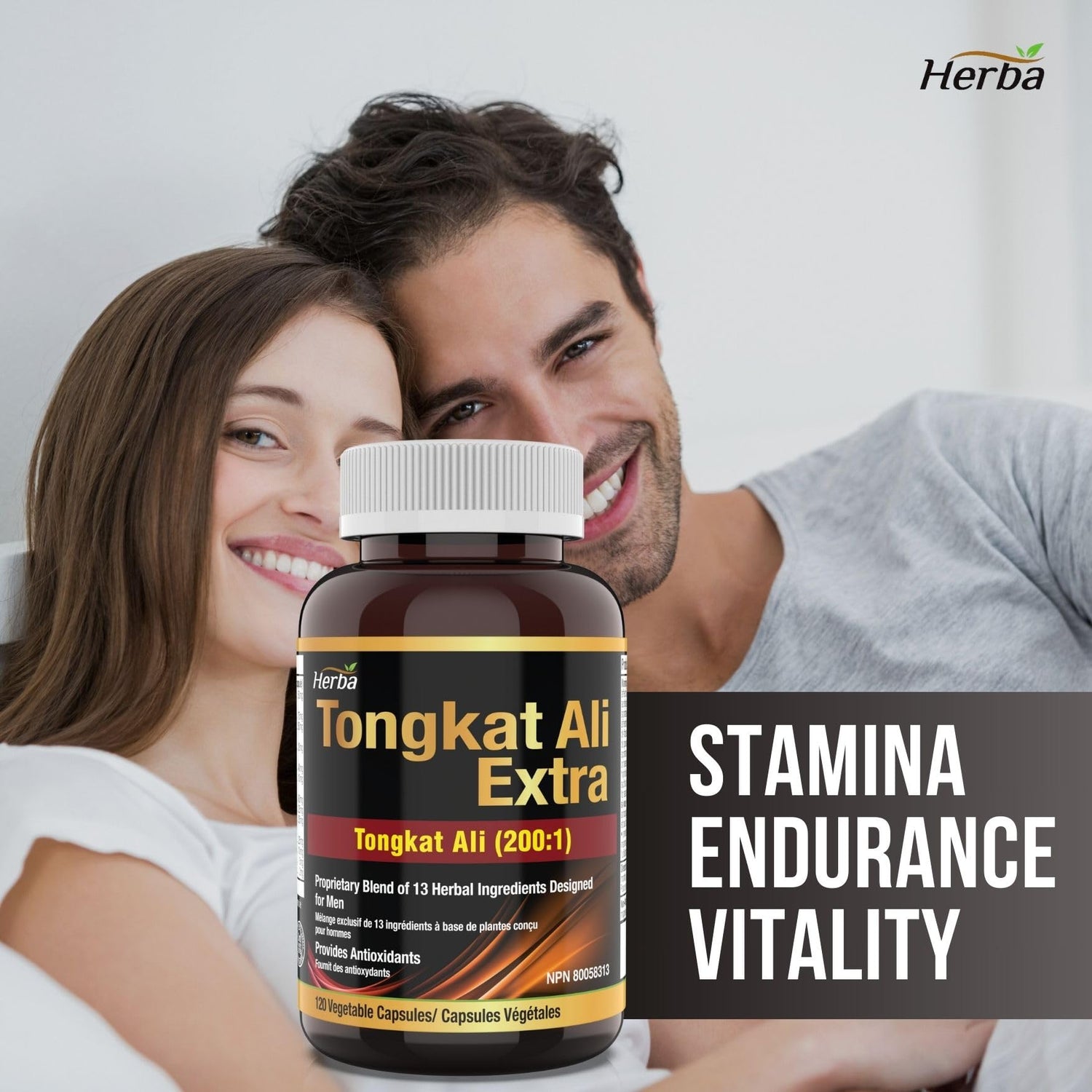 Tongkat Ali Supplement 200:1 - Made in Canada | 120 Capsules | Proprietary Blend including 10,000mg Equivalent of Tongkat Ali Extract - Herba