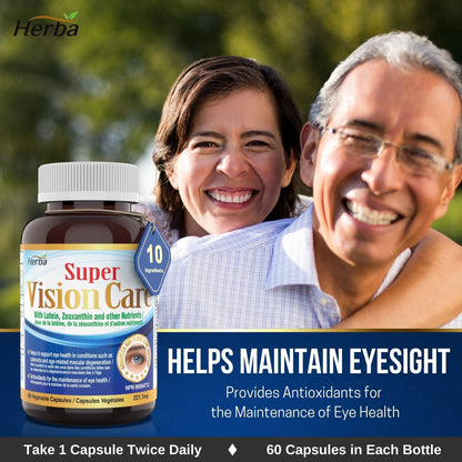 Vision Care Eye Vitamins with Lutein and Zeaxanthin Supplement – 60 Capsules - Herba