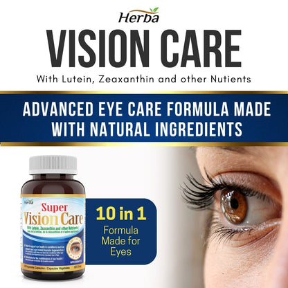 Vision Care Eye Vitamins with Lutein and Zeaxanthin Supplement – 60 Capsules - Herba